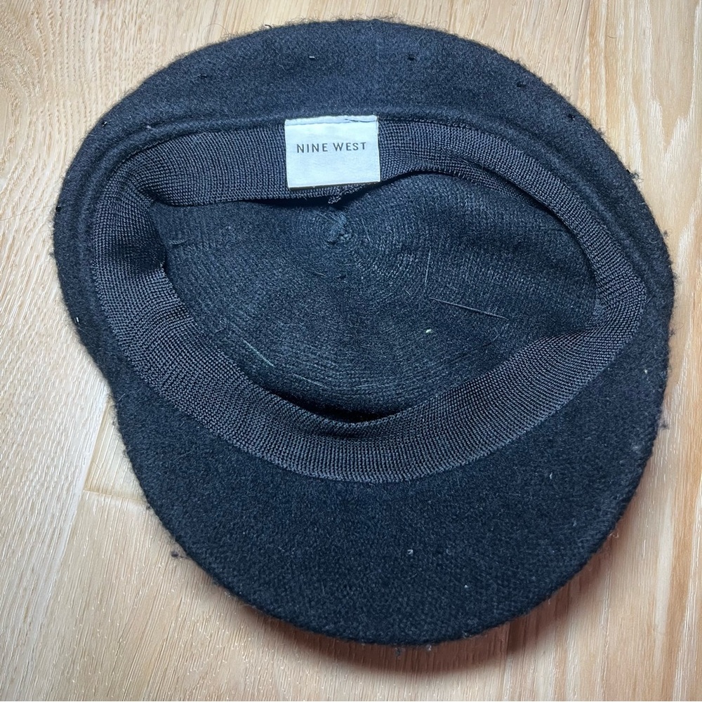 Nine West Black Wool Newsboy Cap - Picture 4 of 5